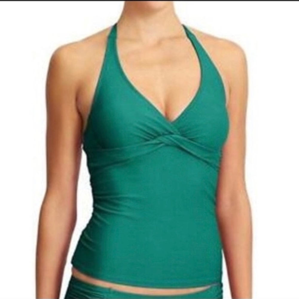 Athleta Tara Halter Tankini Swim Top Jade Tall